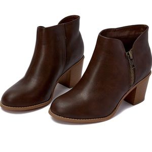Luoika Women's Wide Width Ankle Boots - Low Heel Booties With Memory Foam, Vegan
